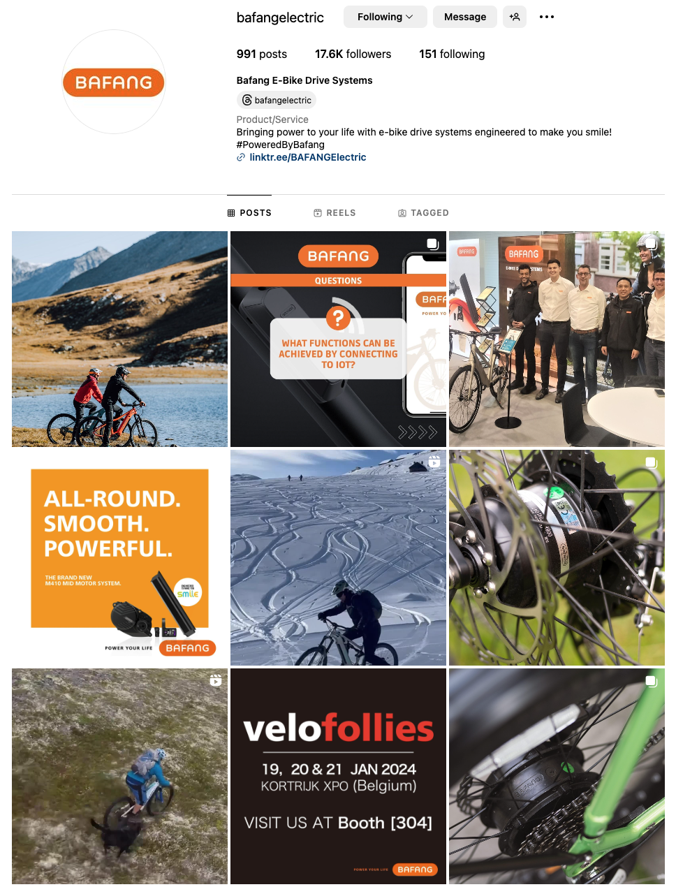 Bafang's Instagram page.